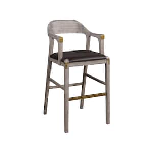 Montana 41.5 in. Product Height Brown/Light Barnwood Finish Stationary High Back Wood 29 in. Bar Height Bar Stool