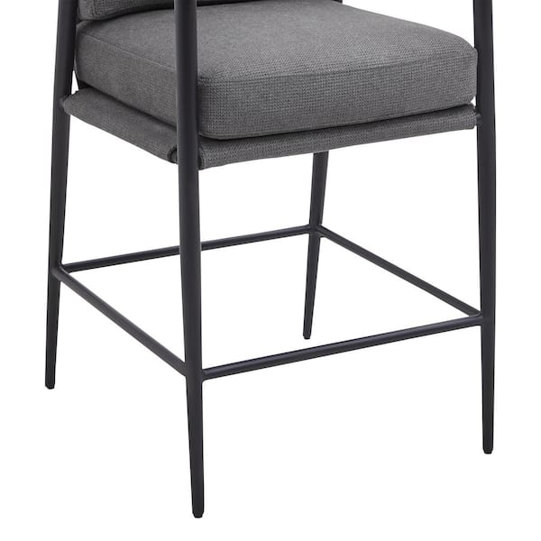 Spruce & Spring Zephyra Grey Upholstered Fabric 27.2 in. H