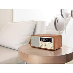FM/AM/Aux-in/Bluetooth Wooden Cabinet Radio with USB Phone Charging Port