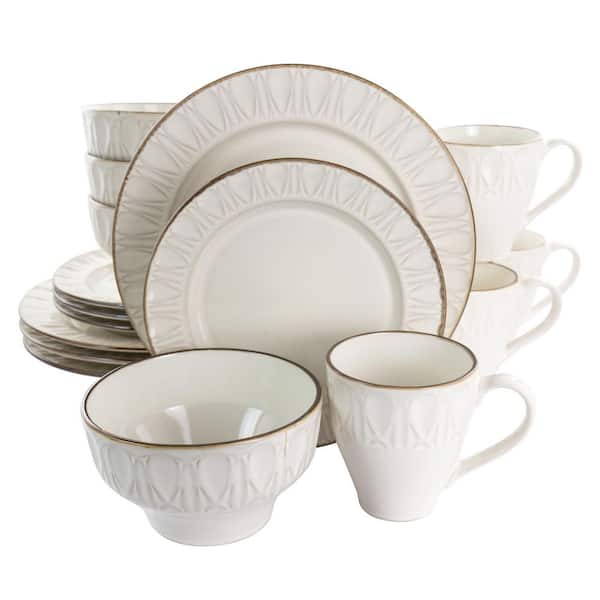 Golden Halo 16 Service For 4 Piece Stoneware Dinnerware Set