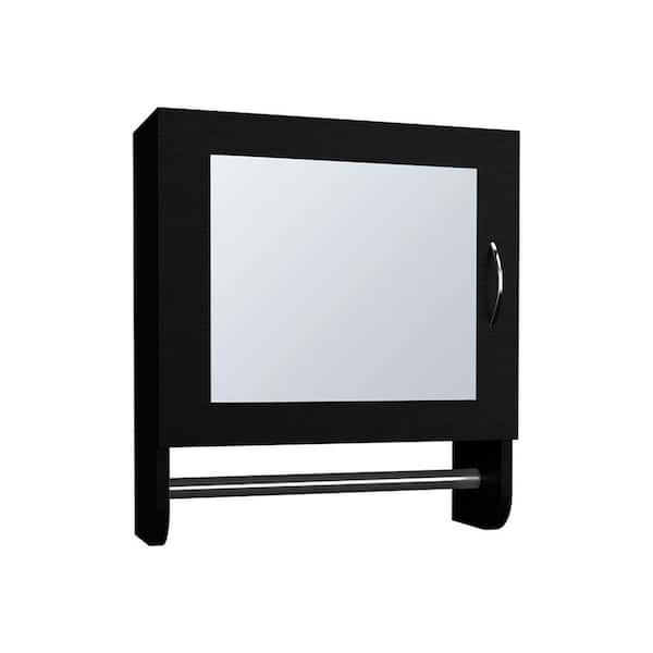 Wood 17.7 in. W x 19.7 in. H Rectangular Wooden Medicine Cabinet with Mirror