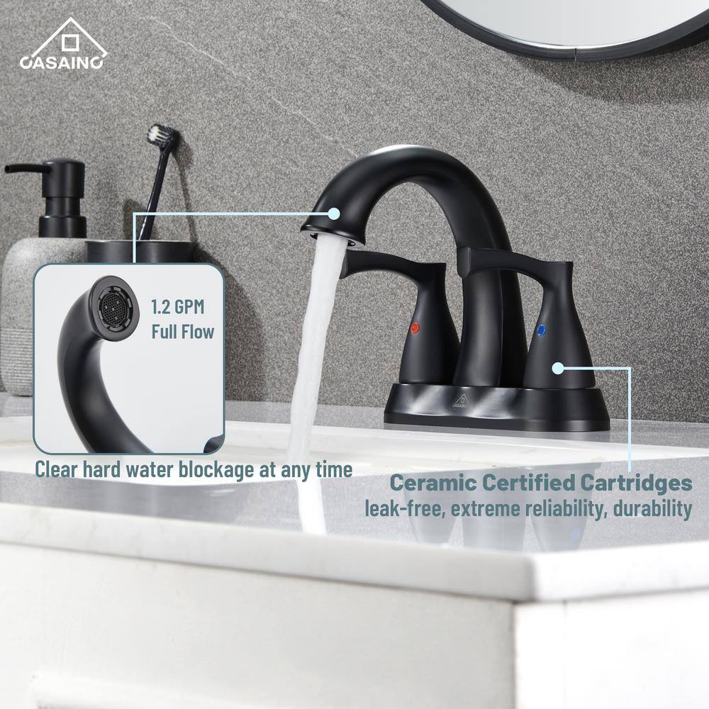 4-inch Centerset Bathroom Sink Faucet with Drain 1.2 GPM