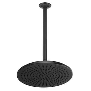 1-Spray Patterns 2.5 GPM 11.75 in. Ceiling Mount Fixed Shower Head in Matte Black