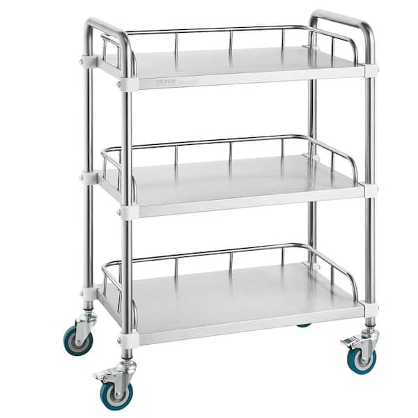 VEVOR Utility Cart，Lab Rolling Cart, Kitchen Cart Rolling Cart, Lab ...