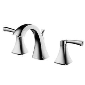 Randburg Widespread 2-Handle Three Hole Bathroom Faucet with Matching Pop-up Drain in Chrome