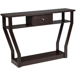 Modern 47 in. Brown Standard Specialty Wood Console Table with Drawer
