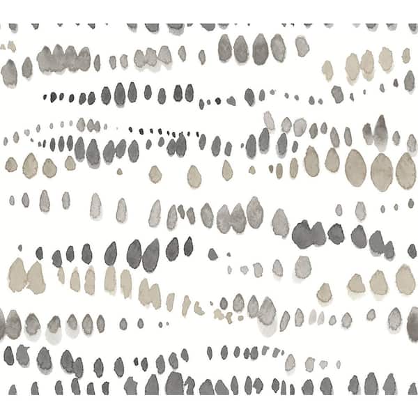 York Wallcoverings Black and Taupe Dewdrops Textured Non-Pasted Paper Wallpaper