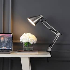 Odile 28.5 in. Nickel Classic Industrial Adjustable Articulated Clamp-On LED Task Lamp