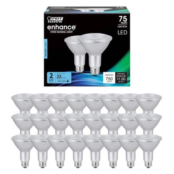 75-Watt Equivalent PAR30L Dimmable CEC Title 20 90 CRI E26 Flood LED Light Bulb, Daylight 5000K (24-Pack)