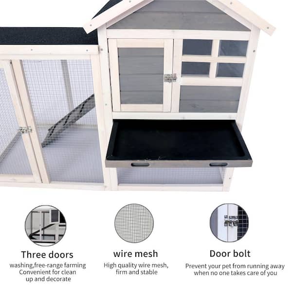 Miscool Any 48 in. W Deluxe Wooden Chicken Coop Hen House Rabbit
