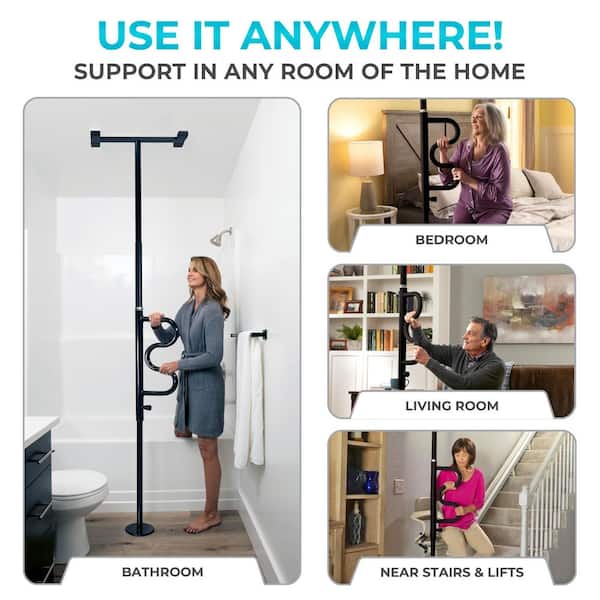 つっぱり手すり　security pole and curve grab bar Security Pole and Curve Grab Bar | CVI Medical