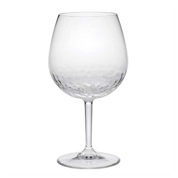 Unbranded 22 oz. Premium Quality Unbreakable Stemmed Acrylic Swirl Clear Glasses (Set of 4) for All Purpose Red or White