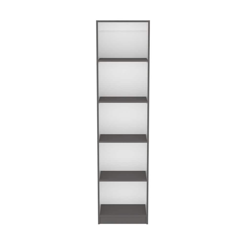 24.70 in. W x 11.70 in. D x 71.10 in. H Multi-Color Pine Wood Freestanding Linen Cabinet w/5-Shelves in Gray / White price history on PriceWatchPro