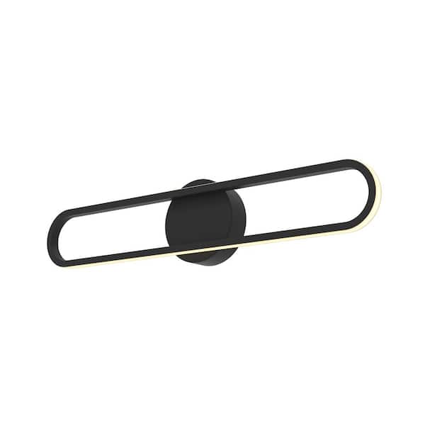 AFX Sienna 22.75 in. 1-Light Black White Acrylic Shade LED Vanity Light