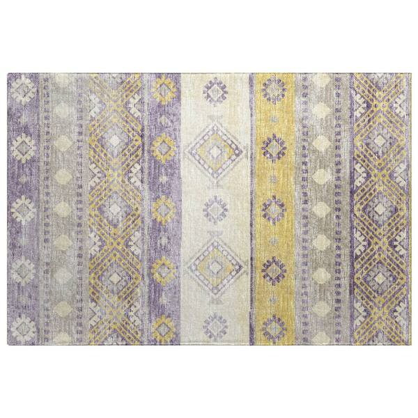Dream Shag Premium Machine Washable Abstract ADS118 Purple 2 ft. x 3 ft. Accent Rug