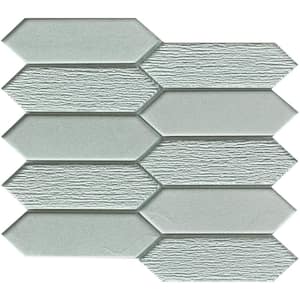 Picket Silver Glossy 9.53 in. x 10.94 in. x 0.8mm Glass Mesh-Mounted Mosaic Tile (0.71 sq. ft.)