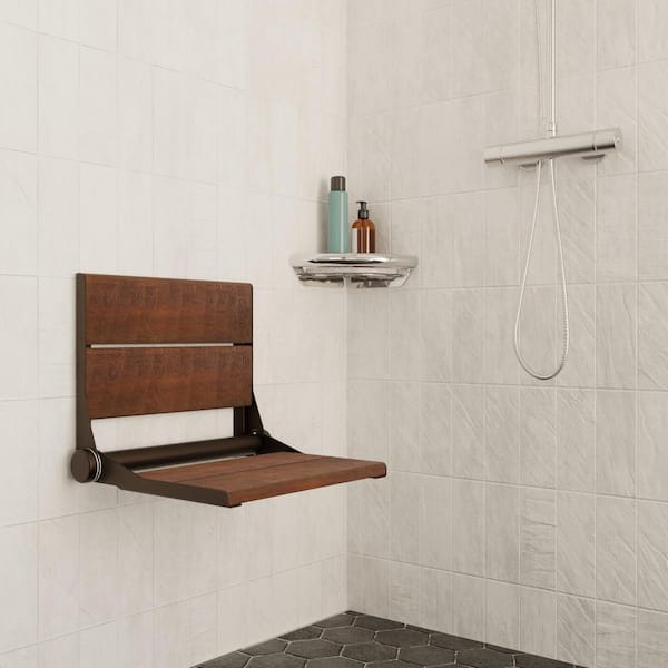 INVISIA SerenaSeat Pro 26 in. Folding Medium Bamboo Shower Seat, ADA compliant, Support Up to 500 lbs. in Oil Rubbed Bronze