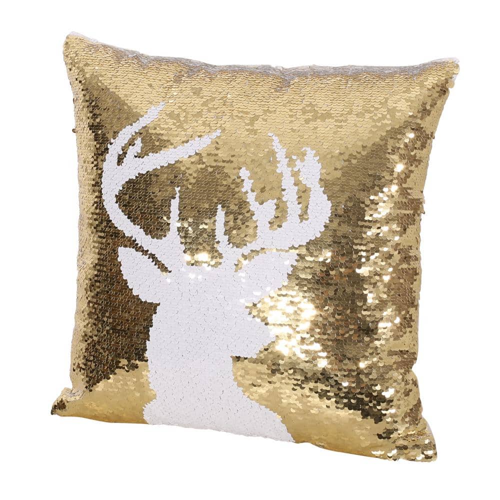 gold sequin throw pillows