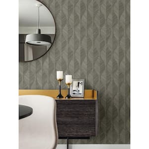 Oresome Dark Grey Ogee Vinyl Wallpaper Roll