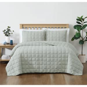 Cozy Gauze Grey Twin/Twin XL 2 Piece Microfiber Quilt Set