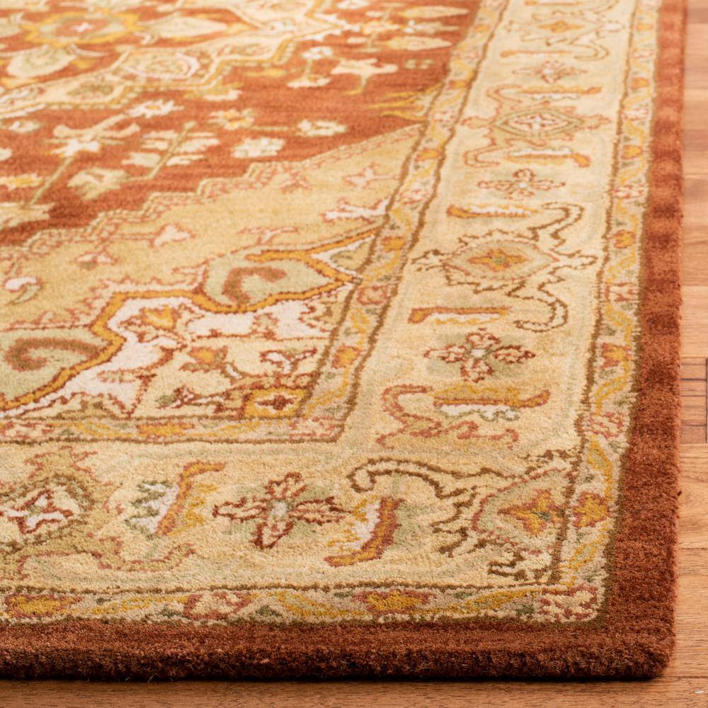 Ivory and Rust Hand-Tufted Wool Round Rug