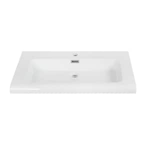 31.5 in. W x 17.7 in. D Solid Surface Resin Vanity Top in White