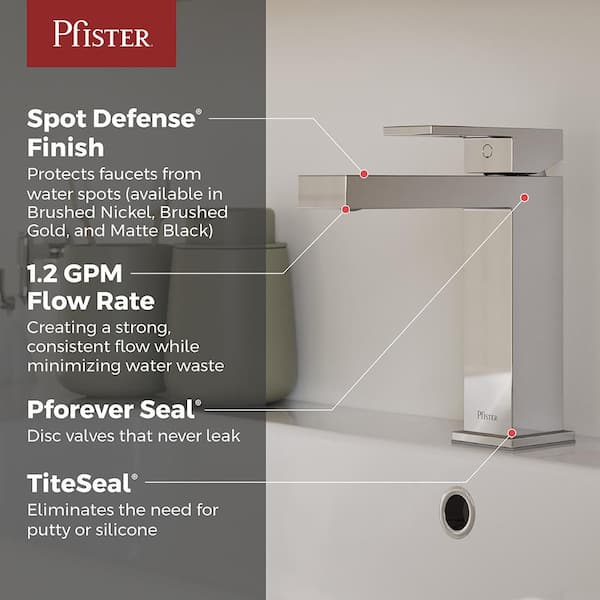 Dumont Single Handle Single Hole Bathroom Sink Faucet in Polished Chrome