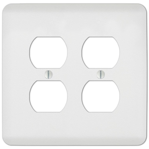 AMERELLE Perry 2 Gang Duplex Steel Wall Plate - White
