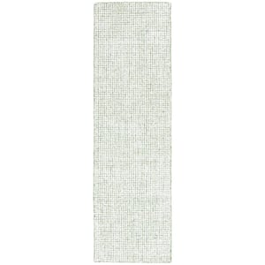 Abstract Ivory/Green 2 ft. x 8 ft. Geometric Gradient Runner Rug