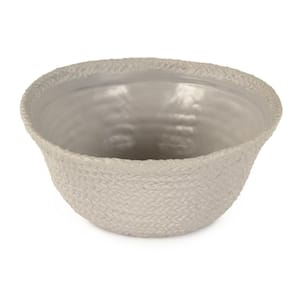 Small Grey Cross Weave Bowl