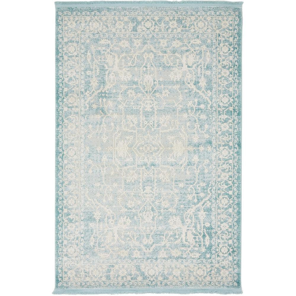 Serenity Light Blue 4x6 Abstract Indoor Rug