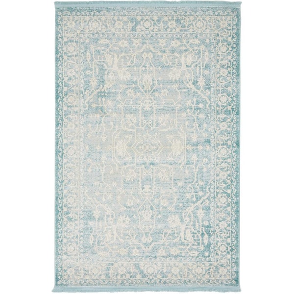 Unique Loom New Classical Olympia Blue 4' 0 x 6' 0 Area Rug