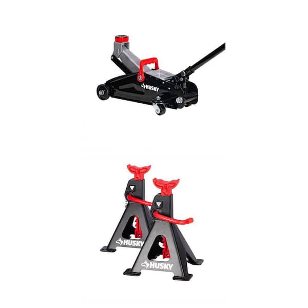 Husky 2 Ton Jack Stands and Trolley Jack Combo - The Home Depot