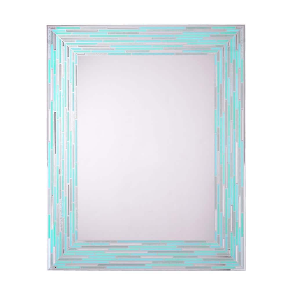 Rectangular Frameless Sea Glass Wall Mirror 24" x 30"