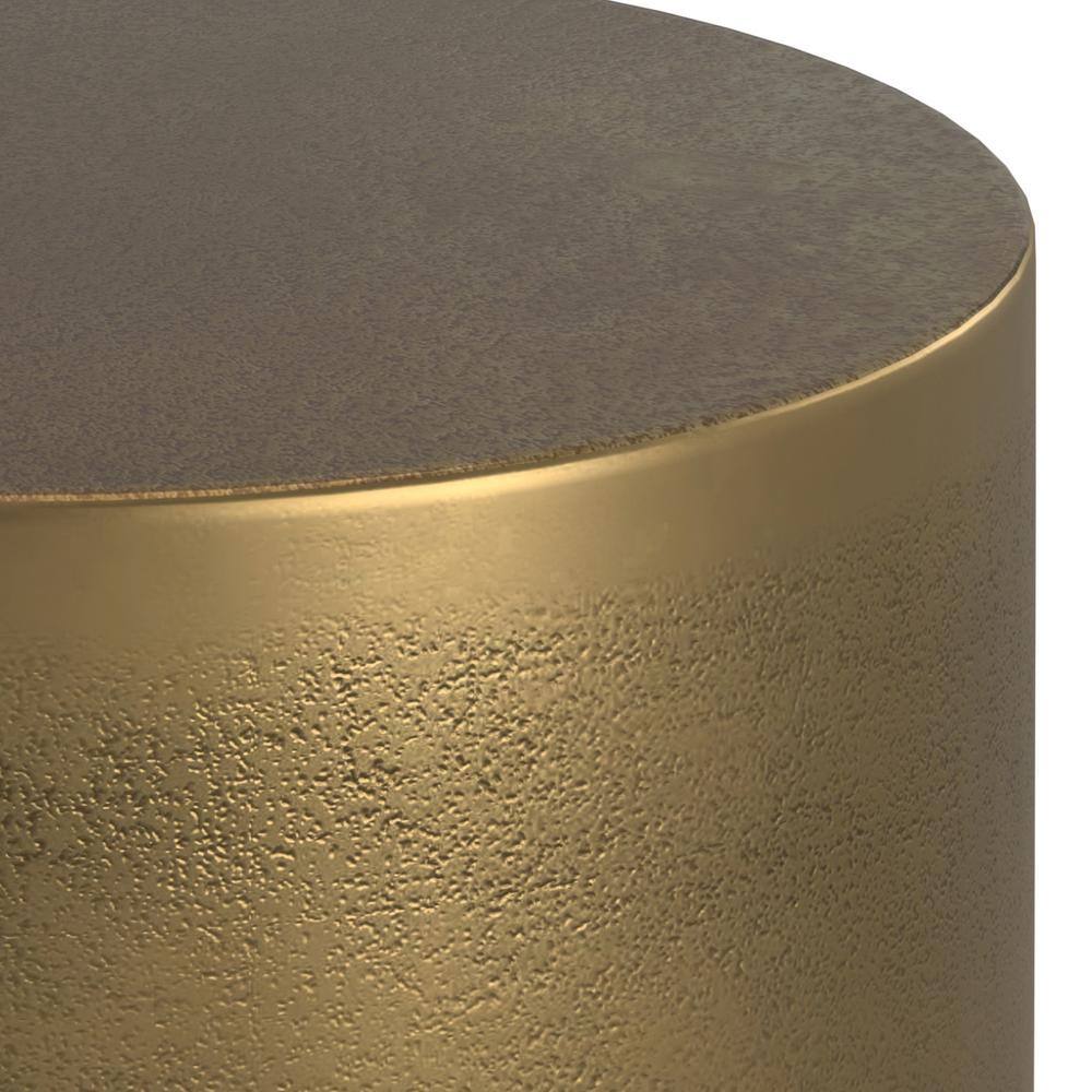 Cody 16" Round Antique Brass and Bronze Metal Side Table