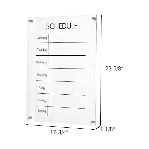 Acrylic Dry Erase Calendar Board To Do List Whiteboard for Wall Decorative  
