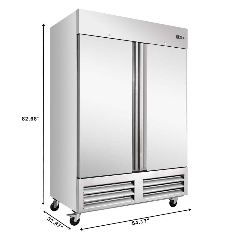 54" Stainless Steel Commercial Two-Door Convertible Refrigerator/Freezer