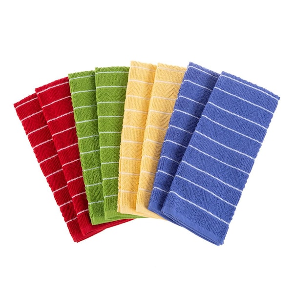 Unbranded 100% Cotton Striped Chevron Weave Kitchen Towels (Set of 8)
