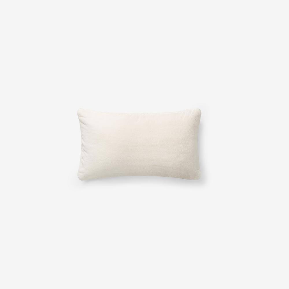 The Company Store Company Cotton Plush Ivory 12 in. x 21 in. Decorative Throw Pillow Cover 85057