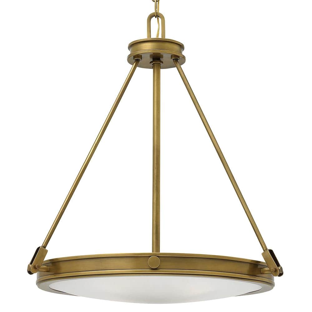 Heritage Brass and Glass Mid-Century Modern Pendant Light