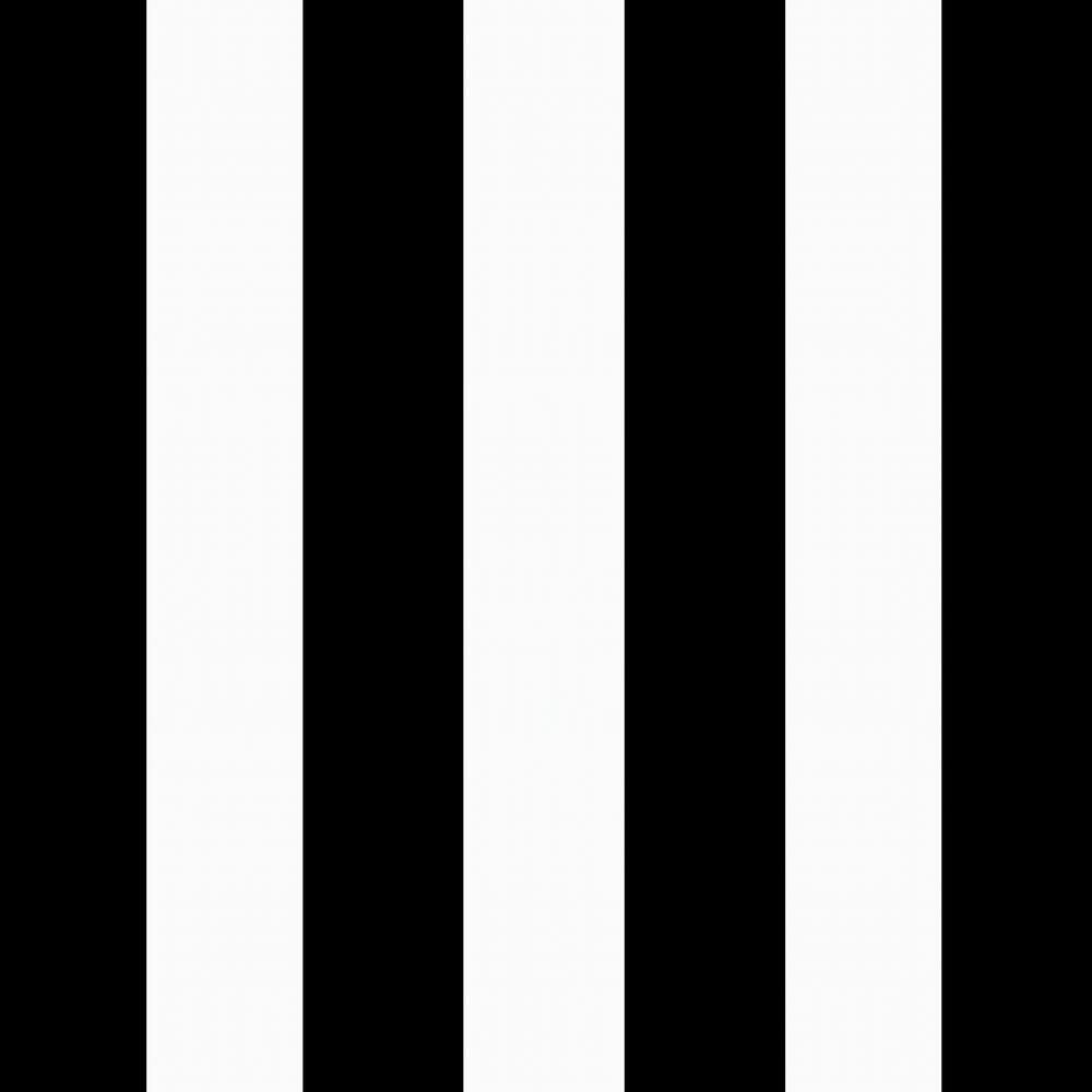 Black and White Striped Polyester Outdoor Dining Chair Cushion Set