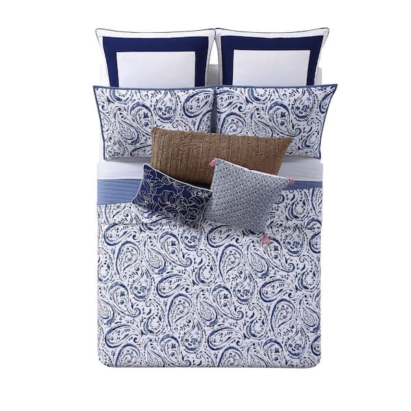 Indienne Blue Paisley Quilt Set