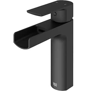 Ileana Single Handle Single-Hole Bathroom Faucet in Matte Black