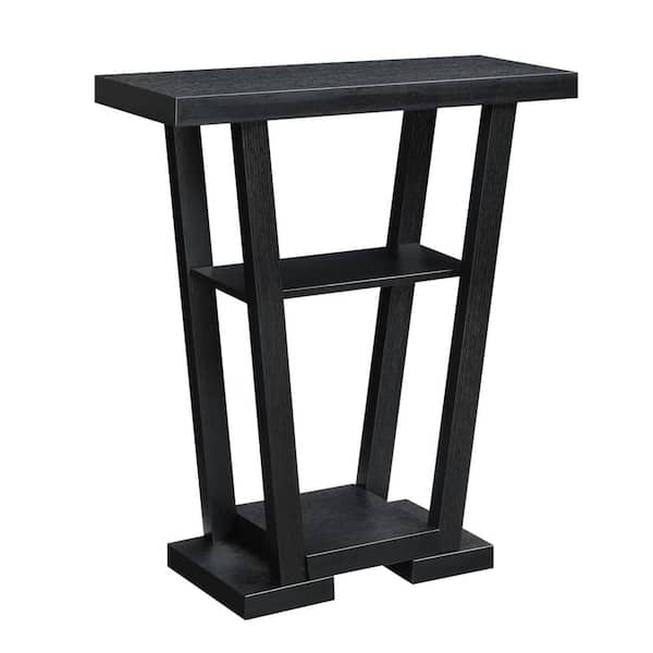 Convenience Concepts Newport 32 in. Black Standard Rectangle Console Table with Storage