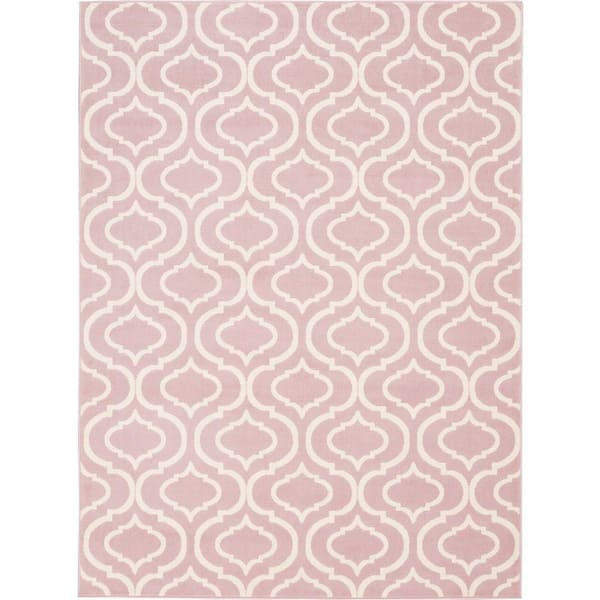 Nourison Jubilant Pink 5 ft. x 7 ft. Moroccan Farmhouse Area Rug