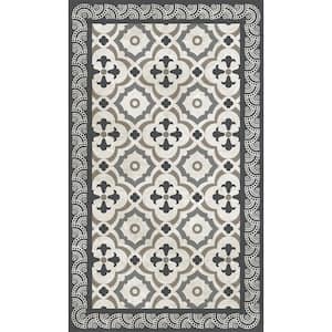 Decorative Taupe and Grey 20 in. x 34 in. Laminated Kitchen Mat