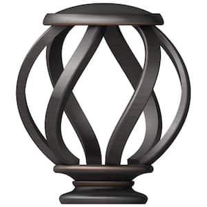 Mix and Match Swirl Cage 1 in. Curtain Rod Finial in Oil-Rubbed Bronze (2-Pack)