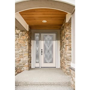 50 in. x 80 in. Full Lite Blakely Primed Steel Prehung Right-Hand Inswing Front Door with Left-Hand Sidelite