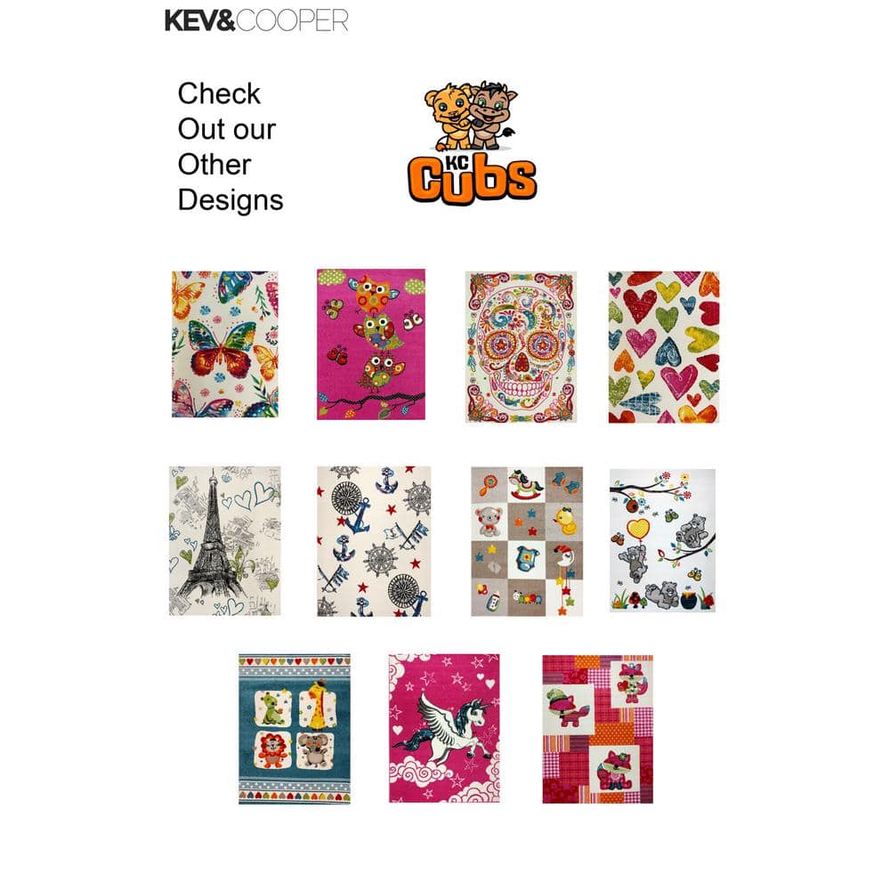 Colorful Educational Alphabet and Seasons Kids Rug, 3'3" x 4'11"