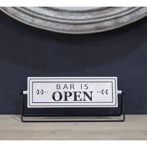 Bar Is Open and Closed Reversible Metal Tabletop Sign